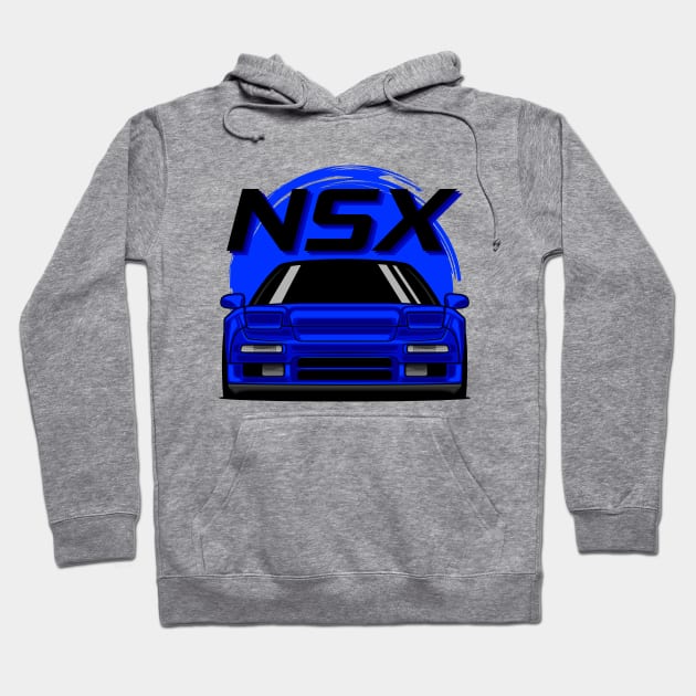 Blue NSX MK1 Front JDM Hoodie by GoldenTuners